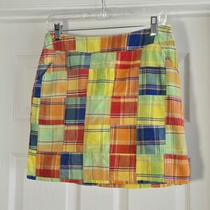 Loudmouth Women's golf‎ skort Size 4  Multi Color Patchwork With Pockets Shorts